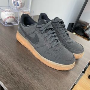 Nike gray canvas Air Force sneakers